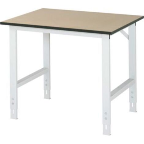 Arbeitstisch B1000xT800xH760-1080mm Arbeitsplatte MDF Gestell lichtgrau (1/5)