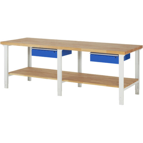 Rau Werkbank höhenverstellbar 7001A7, B2500xT900xH790-1140mm, 1x Schublade-TA (1/5)