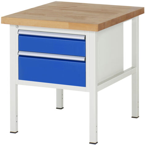 Rau Werkbank höhenverstellbar 8123A2, B750xT900xH840-1040mm, 2x Schublade-TA (1/5)