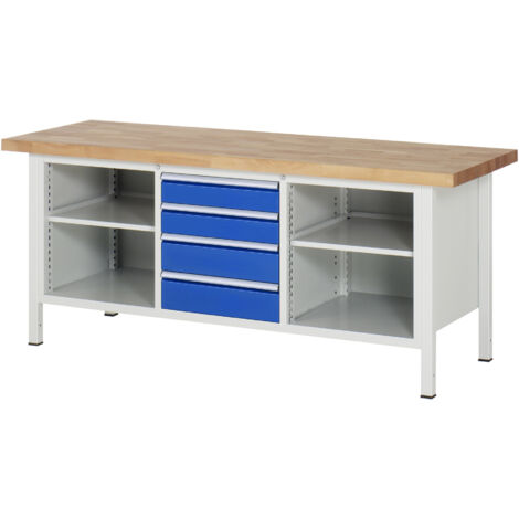 Rau Werkbank höhenverstellbar 8566A2, B2000xT700xH840-1040mm, 4x Schublade-TA (1/5)