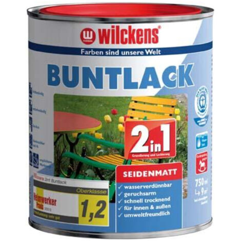 Wilckens Buntlack 2in1 RAL9005 Tiefschwarz seidenmatt 0,75l 12490500050