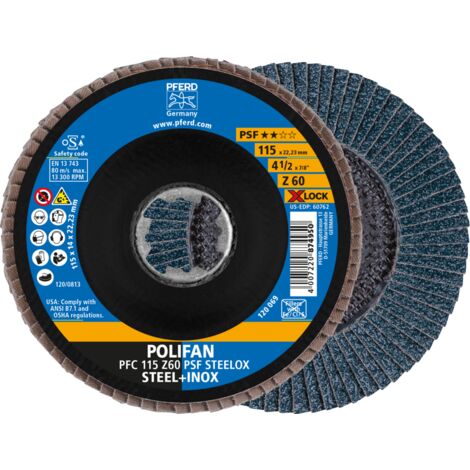 Fächerschleifscheibe X-LOCK STEELOX K60PSF 115mm Pferd