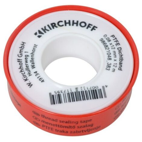 KIRCHHOFF PTFE Gewindedichtband, 0,08x12 mmx12m