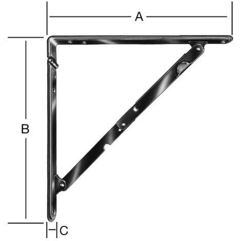 VORMANN Klappkonsole L300xT300mm mit diagonalem Tragarm Stahl,weiß, beschichtet