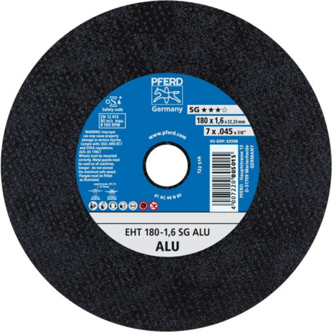 PFERD TOOLS Trennscheibe EHT 180x1,6x22,23 mm gerade Leistungslinie SG ALU für Alu 25 Stk (1/5)