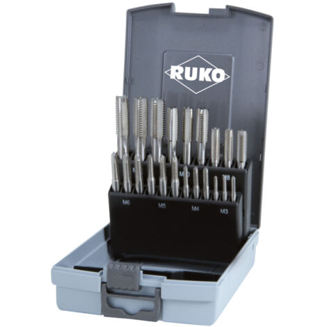 RUKO 21-teiliger Handgewindebohrer-Satz M DIN 352 HSSE-Co 5 in Kunststoffkassette - 245001ERO