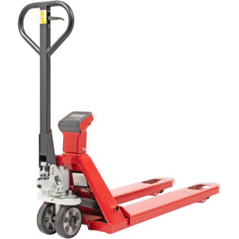 STIER Wiege-Hubwagen 1-kg-Schritte Tragkraft 2000 kg, Gabellänge 1150 mm, Hubbereich 85 - 200 mm, elektrischer Gabelhubwagen mit PU Rollen, sehr präzise Waage