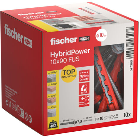 Fischer HybridPower Dübel 10x90 FUS mit Sechskantschraube 10 Stück