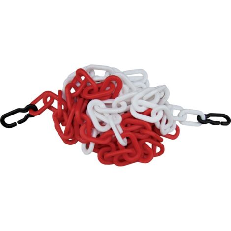 Absperrkette PP rot/weiß 9mm L.3m m.2 Universalhaken