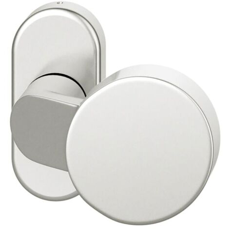 FSB FH Türknauf ø 50mm 070854 mit Rosette - Türknopf fest vernietet gekröpft, Aluminium silber eloxiert