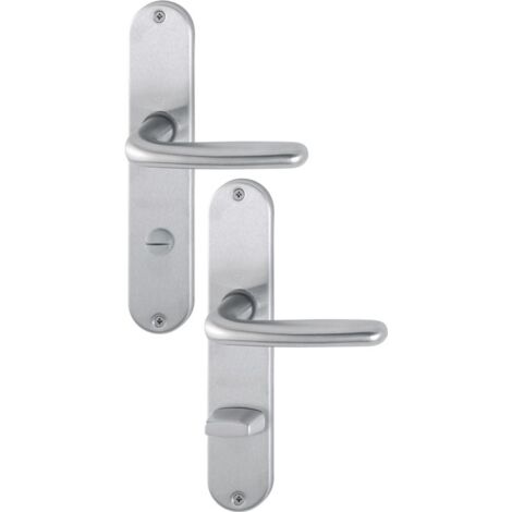 HOPPE Langschildgarnitur Cardiff E1850Z/302 VA F69 SK/OL 78mm DIN L/R - 2423701