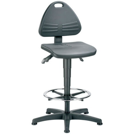 bimos Arbeitsstuhl Isitec mit Gleiter und Fußring und PU-Schaum schwarz Sitzhöhe 580-850 mm