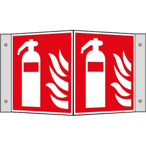 SafetyMarking Brandschutzschild Alu B200xH200 mm Winkel Feuerlöscher langnachleuchtend