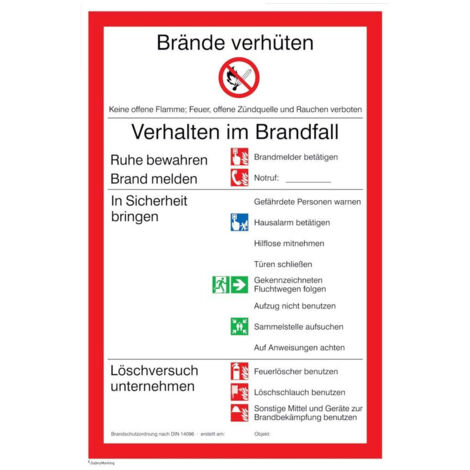 SafetyMarking Verbotsschild Folie B200xH300 mm Brandschutzverordnung universal (1/3)