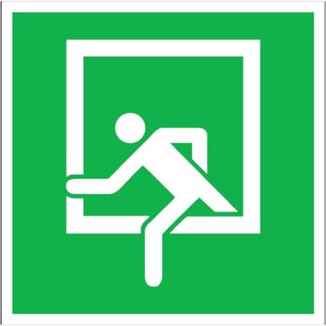 SafetyMarking Fluchtwegschild Folie B200xH200 mm Notausstieg langnachleuchtend (1/3)