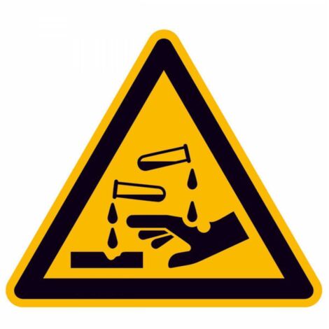 SafetyMarking Warnschild Folie SL 100 mm Warnung vor ätzenden Stoffen (1/3)