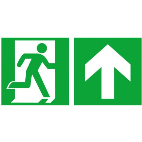 SafetyMarking Fluchtwegschild Folie B400xH200 mm Notausgang rechts mit Pfeil gerade (1/4)