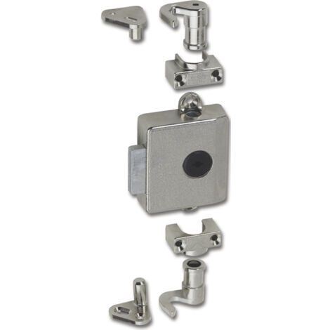JUNIE ASS 7781 Zylinder-Drehstangenschloss Dornmaß 30 mm, Zamak vernickelt