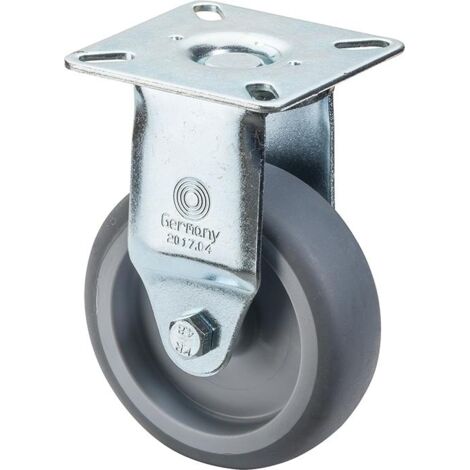 BS ROLLEN Bockrolle 75mm Lg.G Stahlbl verz. Gummirad