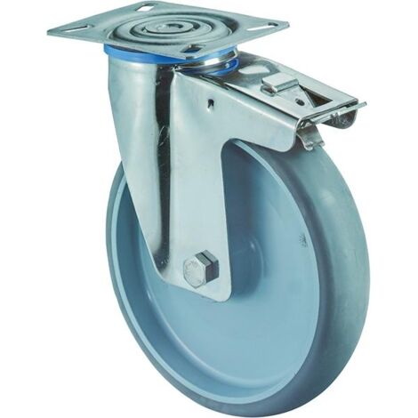 BS Rollen Lenkrolle m.Totalfestst., Durchmesser 80mm, H120.B43, 60kg Edelstahl (1/3)