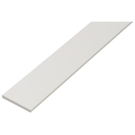 GAH Alberts Flachstange glatt, ungelocht, L1000mm B20mm, S2mm Kunststoff weiß durchgef.