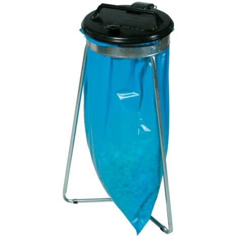 Abfallsammler 1x120 l stationär, mit Deckel, schwarz