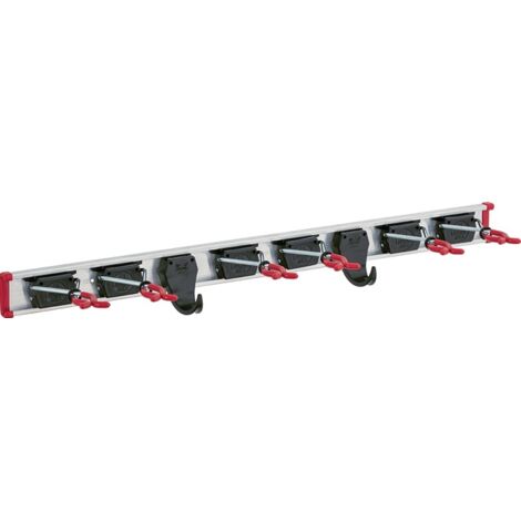 Gerätehalter Länge Führungsschiene 750 mm Haken 2 Halter 6 Aluminium