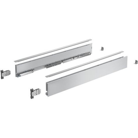 Hettich AvanTech YOU Set Zarge, Höhe 77 mm x NL 400 mm, silber, links und rechts