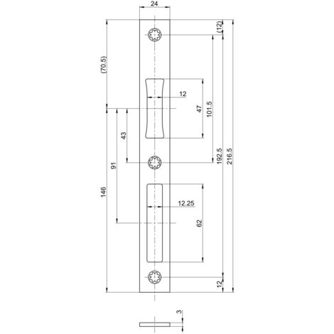 BKS Flachschließblech B-90000, 24x216 ktg Edelstahl