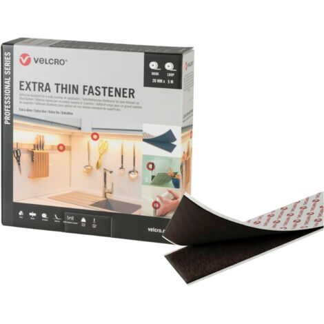 VELCRO Klettband Extra Thin Fastener 20mm x 5m, schwarz