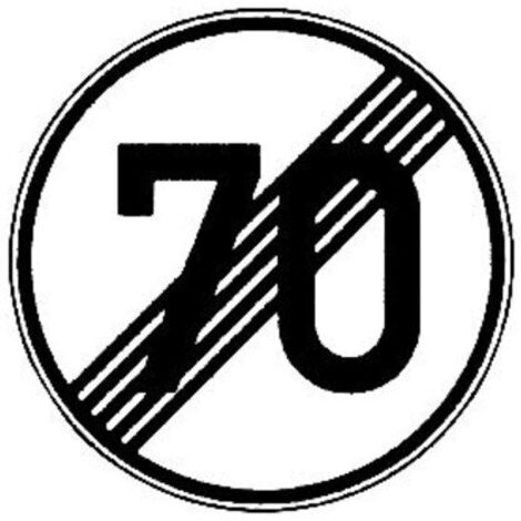 VKZ.278-70 Ronde 600mm Ende 70 km/h RAL-Gütezeichen Folie RA1 (1/2)