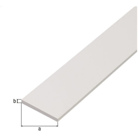 GAH Alberts Flachstange glatt, ungelocht, L2000mm B30mm, S3mm Kunststoff weiß durchgef.
