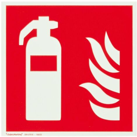 SafetyMarking Brandschutzschild Folie B200xH200 mm Feuerlöscher langnachleuchtend (1/4)