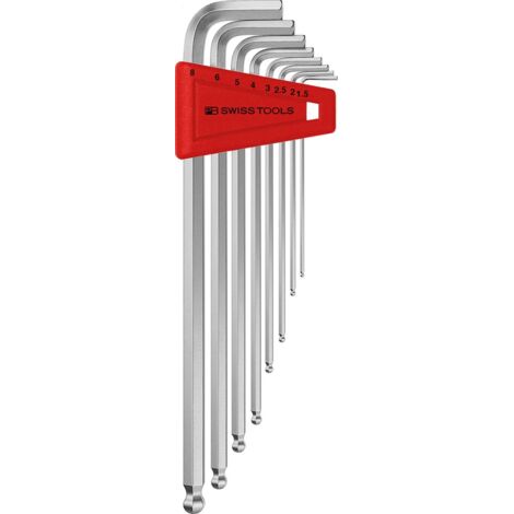 PB Swiss Tools Winkelschraubendreher- Satz im Kunststoffhalter 8-teilig 1,5-8mm lang Kugelkopf