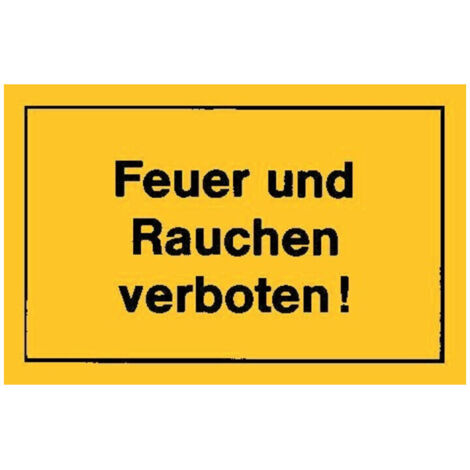 Verbotsschilder Feuer und Rauchen verbot gelb (1/2)