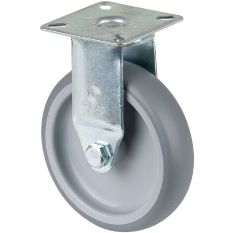 BS ROLLEN Bockrolle 100mm Lg.G Stahlbl verz. Gummirad