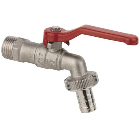 KIRCHHOFF MS Kugel-Auslaufhahn, ve vernickelt, 1/2"AG x 3/4"AG x 1/2"T (1/3)