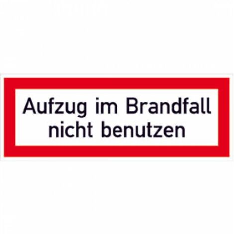 SafetyMarking Brandschutzschild Folie B148xH52 mm Aufzug im Brandfall n.b. langnachleuchtend (1/4)