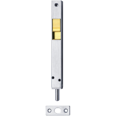 N+D Rohrkantriegel mit Schieber, 14x11mm, 100mm lang, Stahl vernickelt