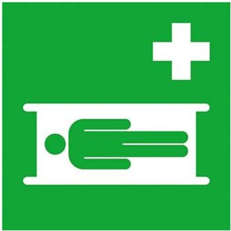 SafetyMarking Hinweißchild Folie B200xH200 mm Krankentrage langnachleuchtend (1/4)