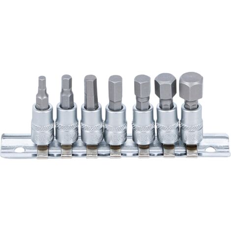 Bit-Einsatz-Satz  Antrieb Innenvierkant 6,3 mm (1/4")  Innensechskant 4 - 12 mm  7-tlg.