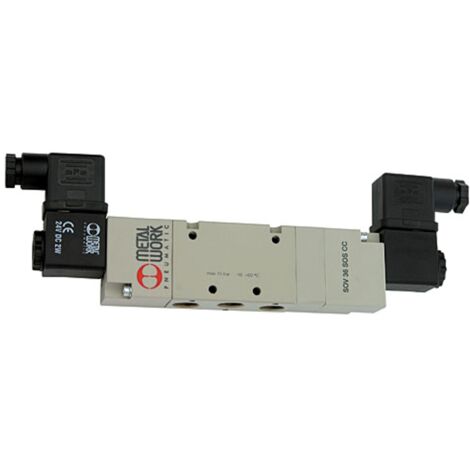 Riegler 5/3-Wegeventil, elektropneu., Mitte belüft., G 1/4, 24 V DC (1/3)
