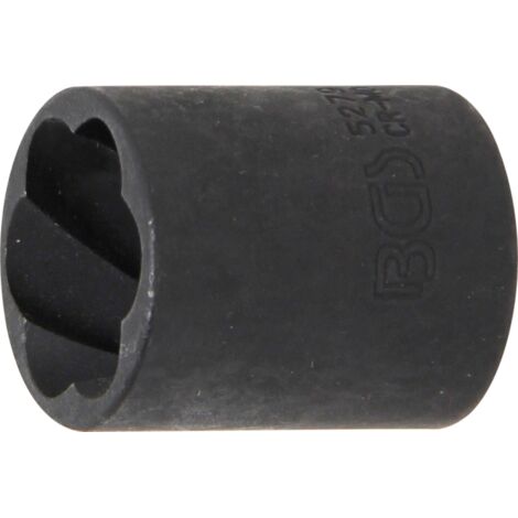 BGS Spiral-Profil-Steckschlüssel-Einsatz / Schraubenausdreher Antrieb Innenvierkant 10 mm (3/8") SW 19 mm - 5279
