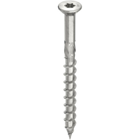 HECO-Topix-Plus Terrassenschraube - Ø5x45mm - Senkkopf mit Fräsrippen - Teilgewinde - T20 - Packung mit 200 Stück - 61749