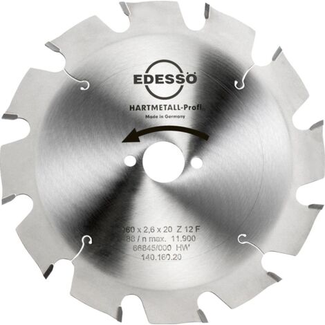 EDESSÖ Handkreissägeblatt Grobzahn, HW 160x2,6/1,8x20 Z=12 F (1/3)