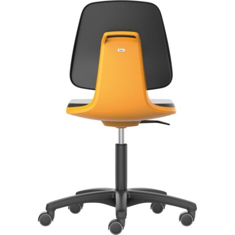 bimos Arbeitsstuhl Labsit 2, K-Leder orange Sitzhöhe 450-650 mm mit Rollen (1/5)