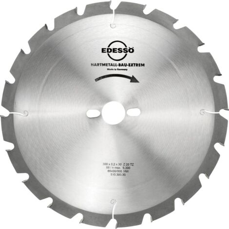 EDESSÖ Bausäge - HW Kreissägeblatt für den harten Einsatz, NAGELFEST, HW 300x3,2/2,2x30 Z=20 FF (1/3)