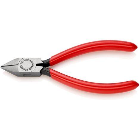 KNIPEX 76 81 125 Seitenschneider für Elektromechaniker mit Kunststoff überzogen schwarz atramentiert 125 mm