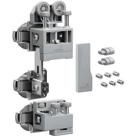 Hettich Set WLL PC, schwer, o. SA , links, grau