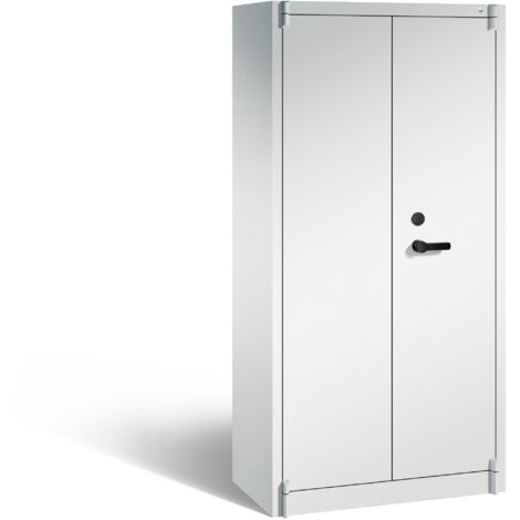 C+P Feuergeschützter Flügeltürenschrank Certos  HxBxT 195x93x50cm  Lichtgrau